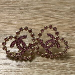 CC Pink Heart Pushback Earrings